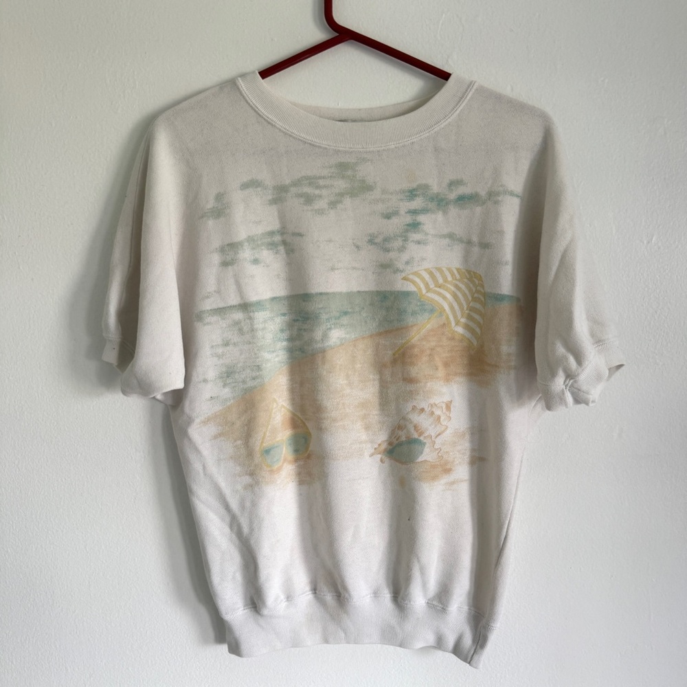 Vintage 80s/90s Beach Half Sleeve Graphic Sweatshirt